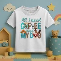 All I Need Is Coffee And My Dog Leopard Coffee Lover Toddler T-Shirt thumb 3
