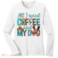 All I Need Is Coffee And My Dog Leopard Coffee Lover Women's Long Sleeve Shirt thumb 0