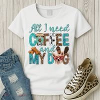 All I Need Is Coffee And My Dog Leopard Coffee Lover Women's T-Shirt thumb 3