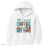 All I Need Is Coffee And My Dog Leopard Coffee Lover Kids Hoodie thumb 0