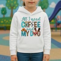 All I Need Is Coffee And My Dog Leopard Coffee Lover Kids Hoodie thumb 3