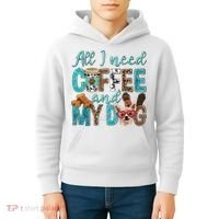 All I Need Is Coffee And My Dog Leopard Coffee Lover Kids Hoodie thumb 4