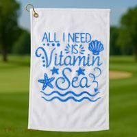 All I Need Is Vitamin Sea Golf Towel thumb 1