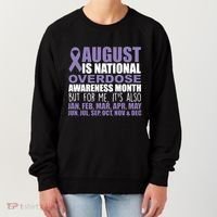 August Is National Overdose Awareness Month Purple Ribbon Women's Sweatshirt thumb 0
