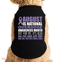 August Is National Overdose Awareness Month Purple Ribbon Doggie Tank thumb 0