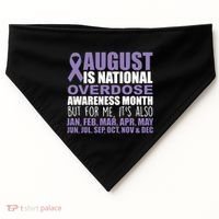 August Is National Overdose Awareness Month Purple Ribbon USA-Made Doggie Bandana thumb 0