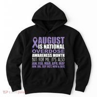 August Is National Overdose Awareness Month Purple Ribbon Hoodie thumb 0