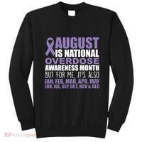 August Is National Overdose Awareness Month Purple Ribbon Sweatshirt thumb 0