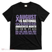 August Is National Overdose Awareness Month Purple Ribbon T-Shirt thumb 0