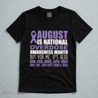 August Is National Overdose Awareness Month Purple Ribbon T-Shirt thumb 5