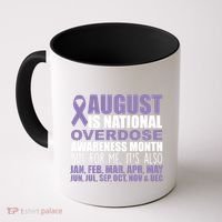 August Is National Overdose Awareness Month Purple Ribbon Coffee Mug thumb 0