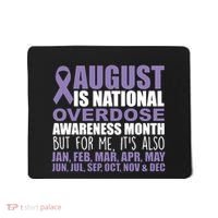 August Is National Overdose Awareness Month Purple Ribbon Mousepad thumb 0