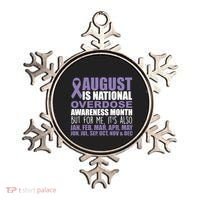 August Is National Overdose Awareness Month Purple Ribbon Ornament thumb 0