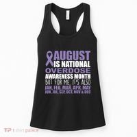 August Is National Overdose Awareness Month Purple Ribbon Women's Tank Top thumb 0