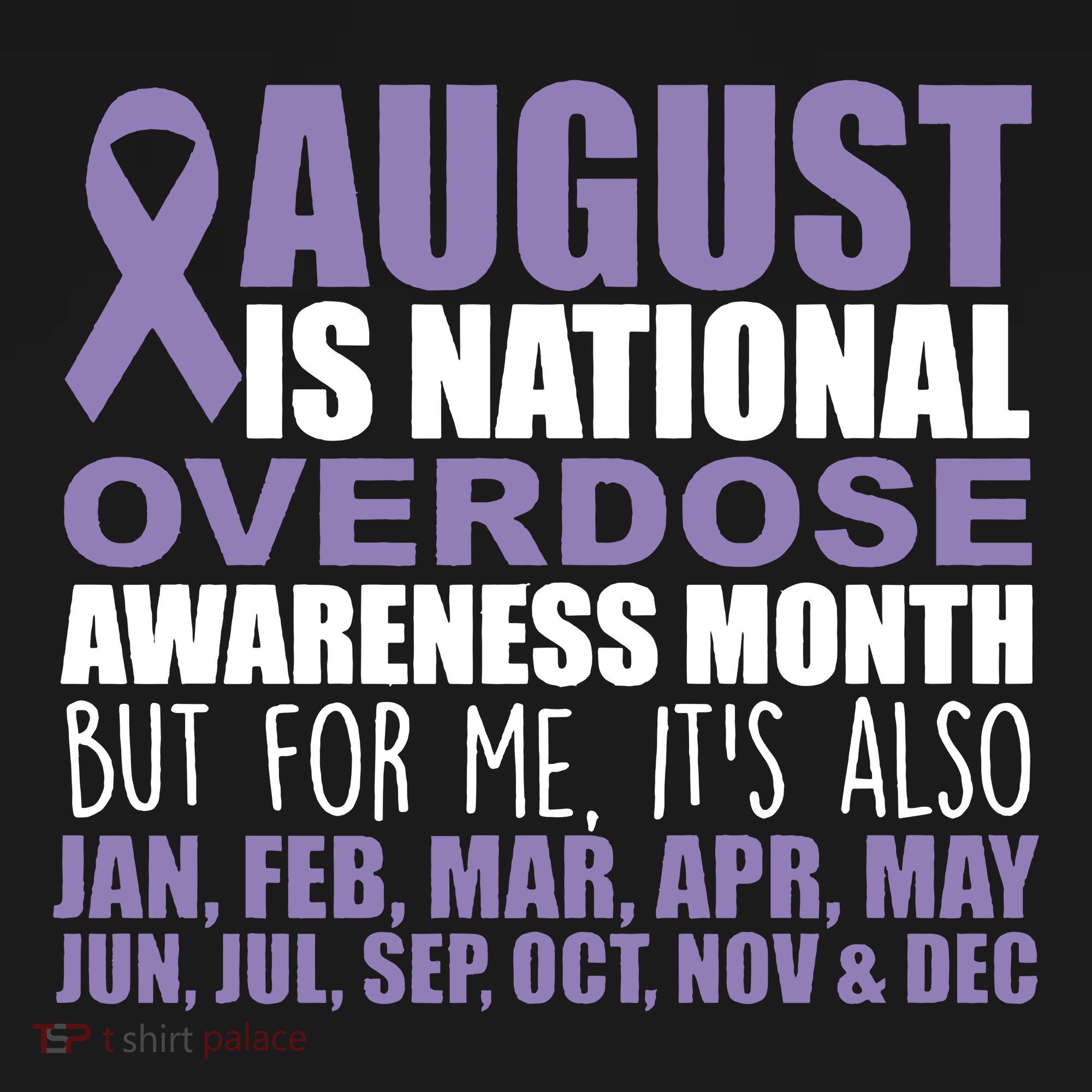 August Is National Overdose Awareness Month Purple Ribbon Baby Bodysuit