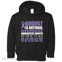 August Is National Overdose Awareness Month Purple Ribbon Toddler Hoodie thumb 0