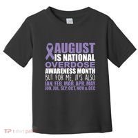 August Is National Overdose Awareness Month Purple Ribbon Toddler T-Shirt thumb 0