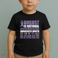 August Is National Overdose Awareness Month Purple Ribbon Toddler T-Shirt thumb 2