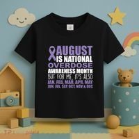 August Is National Overdose Awareness Month Purple Ribbon Toddler T-Shirt thumb 3