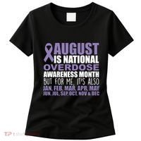 August Is National Overdose Awareness Month Purple Ribbon Women's T-Shirt thumb 0