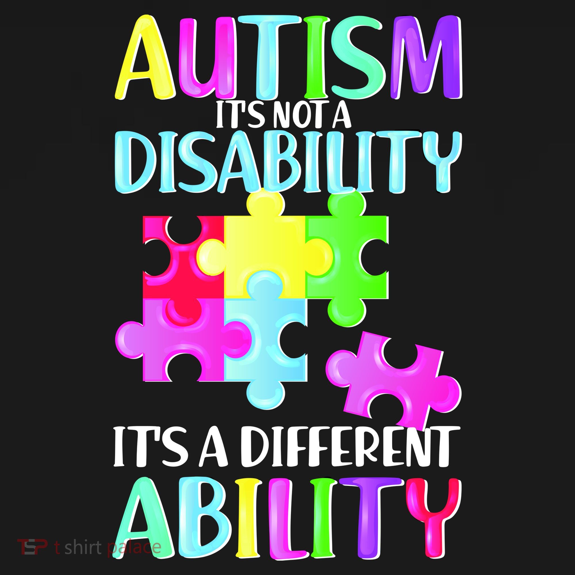 Autism It's Not A Disability It's An Ability Awareness Puzzle Backpack