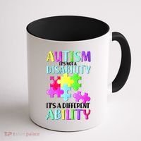 Autism It's Not A Disability It's An Ability Awareness Puzzle Coffee Mug thumb 1