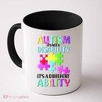 Autism It's Not A Disability It's An Ability Awareness Puzzle Coffee Mug thumb 0