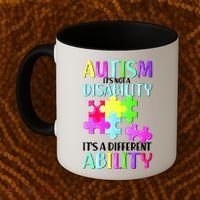 Autism It's Not A Disability It's An Ability Awareness Puzzle Coffee Mug thumb 2