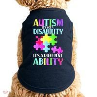 Autism It's Not A Disability It's An Ability Awareness Puzzle Doggie Tank thumb 0