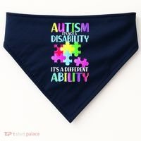 Autism It's Not A Disability It's An Ability Awareness Puzzle USA-Made Doggie Bandana thumb 0