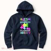 Autism It's Not A Disability It's An Ability Awareness Puzzle Hoodie thumb 0