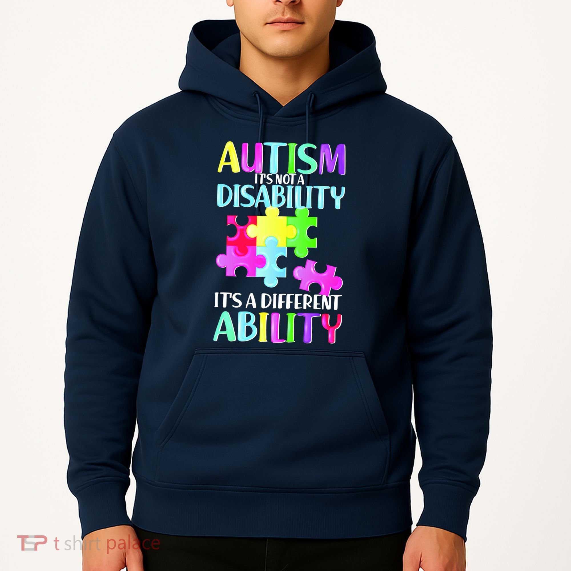 Autism It's Not A Disability It's An Ability Awareness Puzzle Hoodie