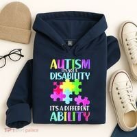Autism It's Not A Disability It's An Ability Awareness Puzzle Hoodie thumb 4