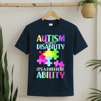 Autism It's Not A Disability It's An Ability Awareness Puzzle T-Shirt thumb 2