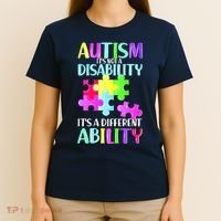 Autism It's Not A Disability It's An Ability Awareness Puzzle T-Shirt thumb 4