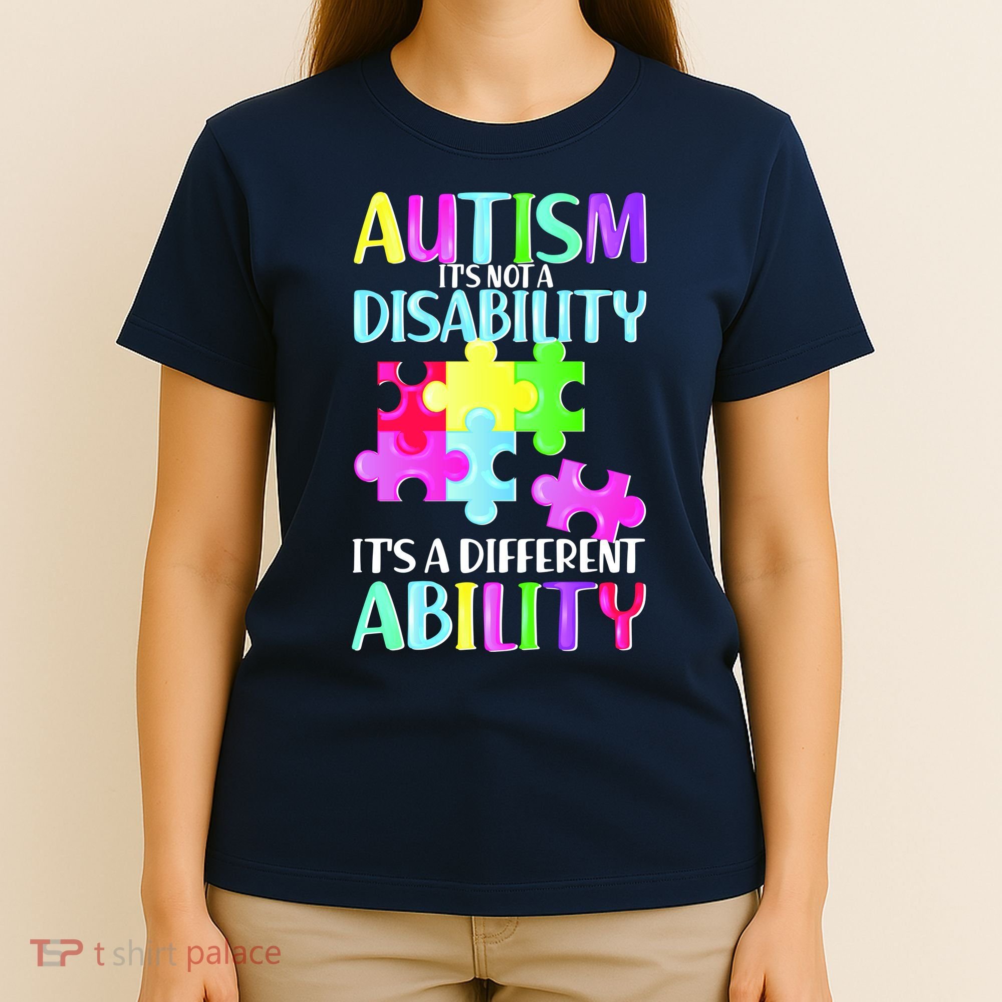 Autism It's Not A Disability It's An Ability Awareness Puzzle T-Shirt