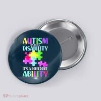 Autism It's Not A Disability It's An Ability Awareness Puzzle Button thumb 0