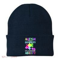 Autism It's Not A Disability It's An Ability Awareness Puzzle Beanie thumb 0