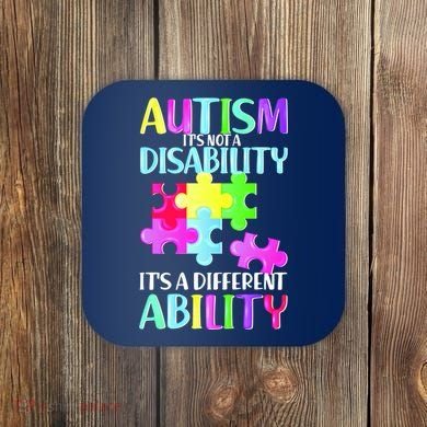 Autism It's Not A Disability It's An Ability Awareness Puzzle Coaster