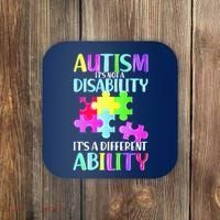 Autism It's Not A Disability It's An Ability Awareness Puzzle Coaster thumb 0