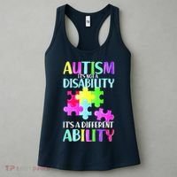 Autism It's Not A Disability It's An Ability Awareness Puzzle Women's Tank Top thumb 3