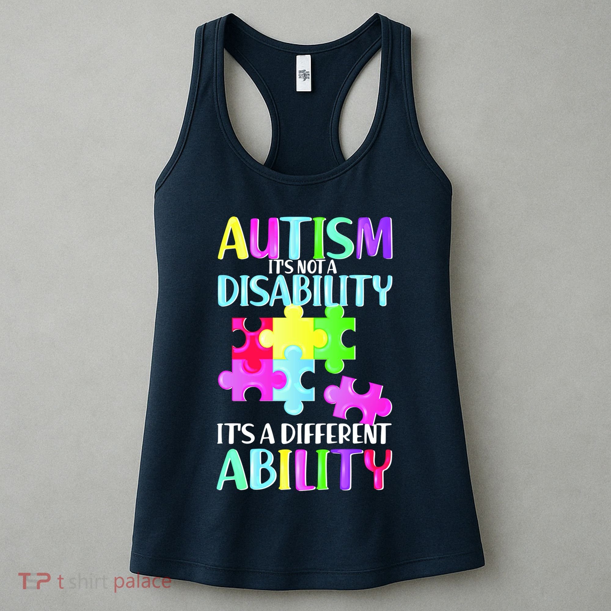 Autism It's Not A Disability It's An Ability Awareness Puzzle Women's Tank Top