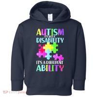 Autism It's Not A Disability It's An Ability Awareness Puzzle Toddler Hoodie thumb 0