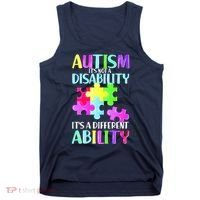 Autism It's Not A Disability It's An Ability Awareness Puzzle Tank Top thumb 0
