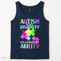 Autism It's Not A Disability It's An Ability Awareness Puzzle Tank Top thumb 2