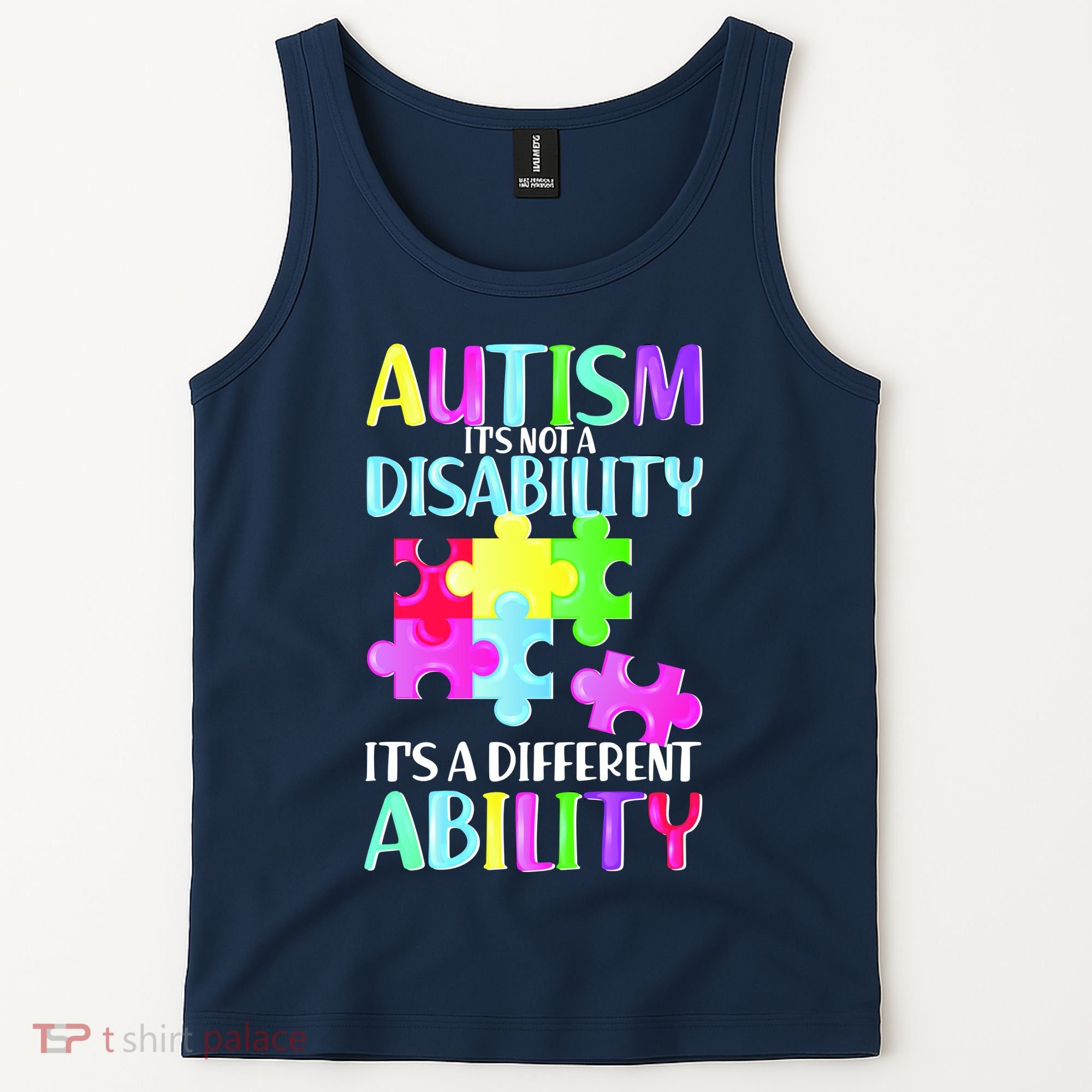 Autism It's Not A Disability It's An Ability Awareness Puzzle Tank Top