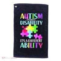 Autism It's Not A Disability It's An Ability Awareness Puzzle Golf Towel thumb 0