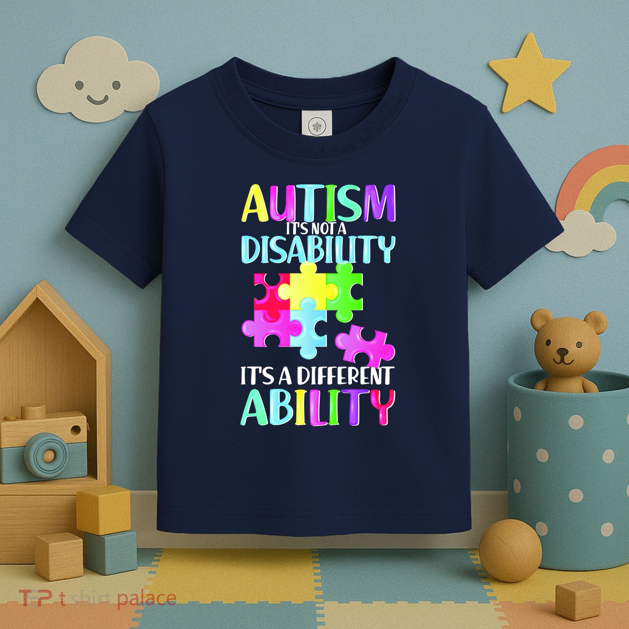 Autism It's Not A Disability It's An Ability Awareness Puzzle Toddler T-Shirt