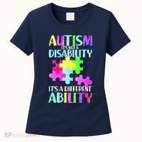 Autism It's Not A Disability It's An Ability Awareness Puzzle Women's T-Shirt thumb 0