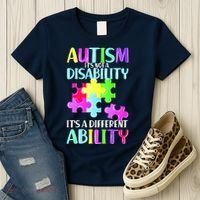Autism It's Not A Disability It's An Ability Awareness Puzzle Women's T-Shirt thumb 3